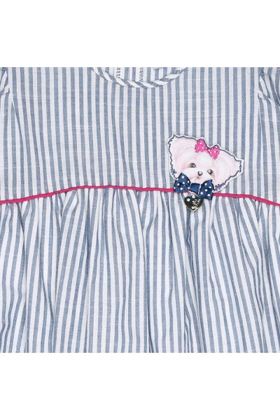 Платье двухслойное из легкой ткани с рукавами, голубое Bell Bimbo 181308 полоска - фото 3