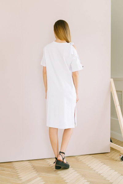 Платье Fantazia Mod 3682 бело-черное - фото 3