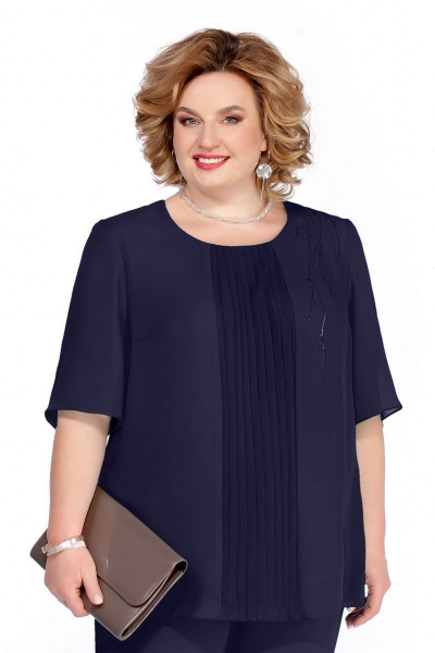Блуза Pretty 1085 темно-синий - фото 1