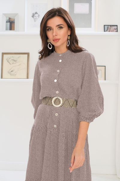 Платье LadisLine 1225 кофе - фото 2