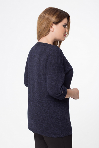 Джемпер на каждый день из трикотажа, длина 70 см, синий Медея и К 1858 темн.синий - фото 2