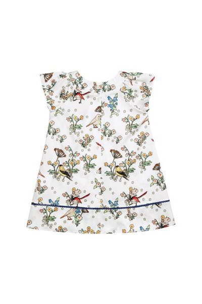 Платье летнее из сатина с декоративными складками, Bell Bimbo 181304 набивка/молоко - фото 2