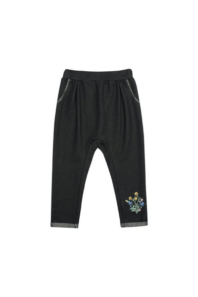 Демисезонные брюки из футера с эластаном и складками Bell Bimbo 180328 графит - фото 1