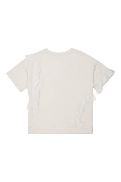 Круглогодичная белая майка из футера с воланами Bell Bimbo 180102 молоко - фото 2