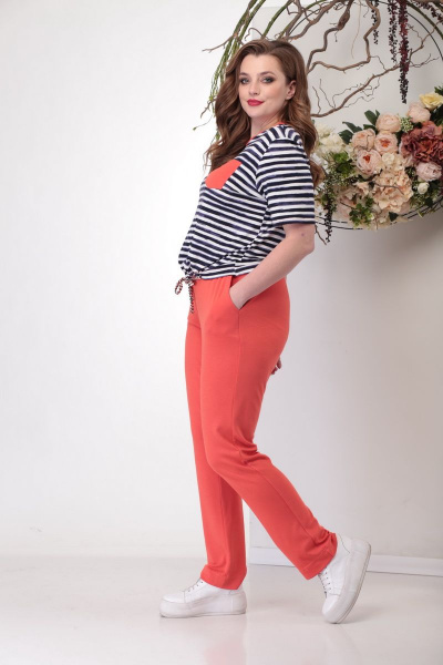 Брюки, футболка Michel chic 1170 коралл - фото 3