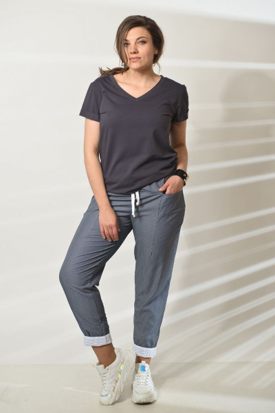 Брюки GRATTO 2053 темно_синий - фото 2