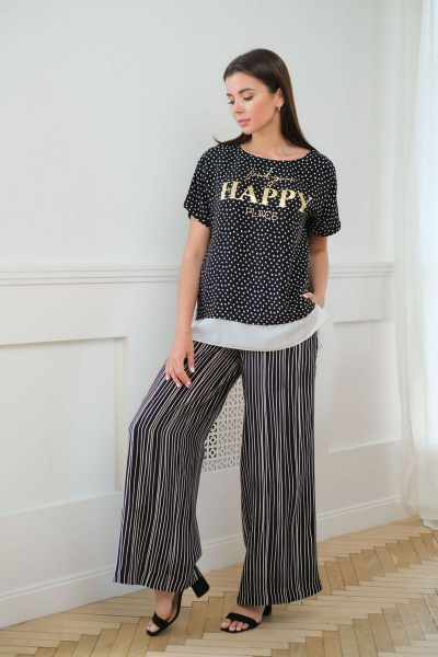 Блуза, брюки Faufilure С756 черный - фото 3