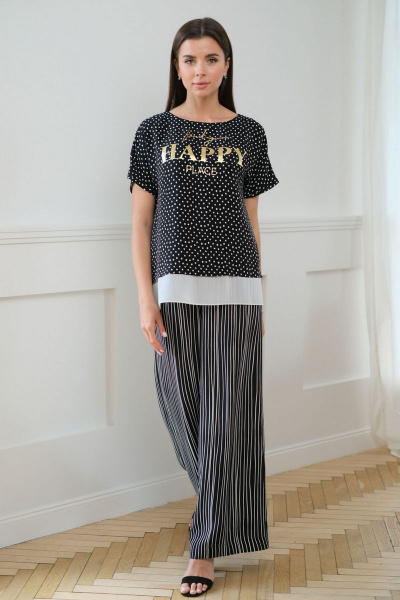 Блуза, брюки Faufilure С756 черный - фото 2