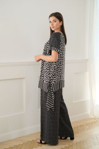 Блуза, брюки Faufilure С777 цветы - фото 2