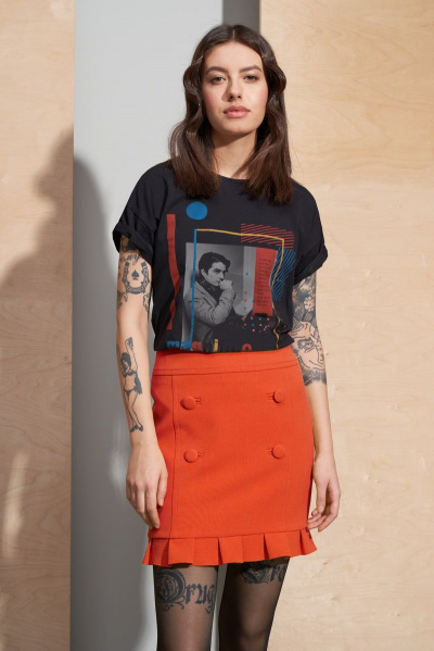 Юбка из текстиля, красная, демисезонная BURVIN 6956-21 2 - фото 1