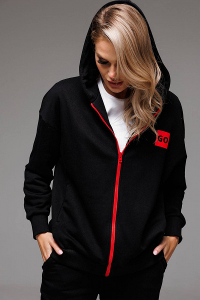 Спортивный костюм: худи с молнией и джоггеры из трикотажа GO F3031zp/40-02 - фото 4