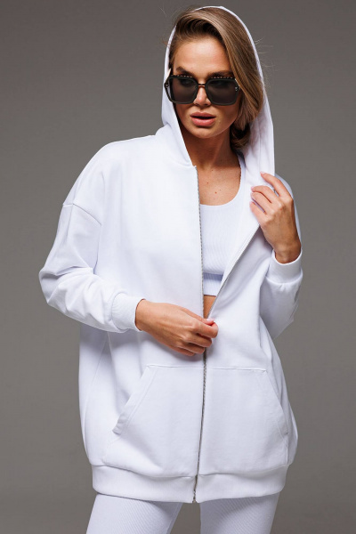 Худи оверсайз с двойным капюшоном и вышивкой-логотипом GO F4073/01-01 - фото 1