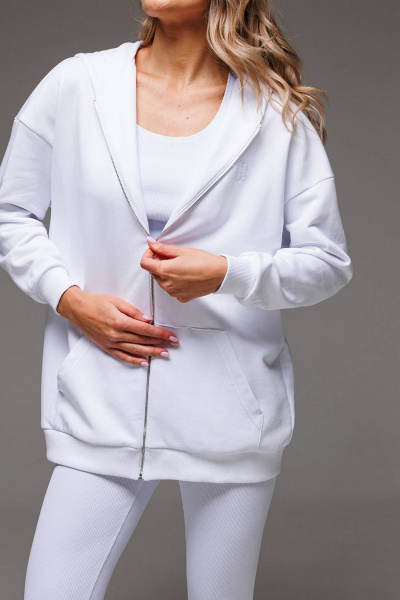 Худи оверсайз с двойным капюшоном и вышивкой-логотипом GO F4073/01-01 - фото 4