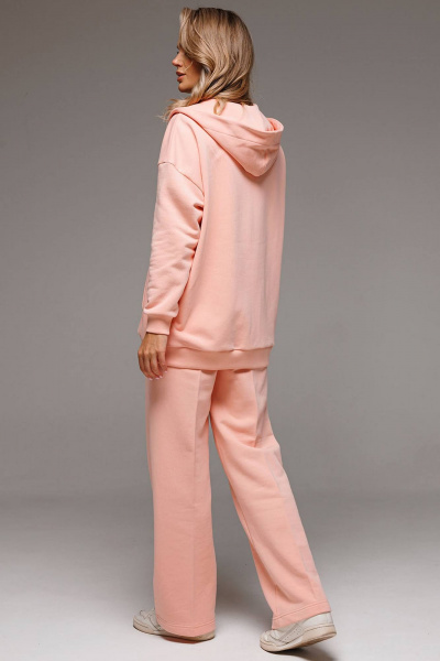 Розовое оверсайз худи с капюшоном и логотипом GO F4073/07-01 - фото 6