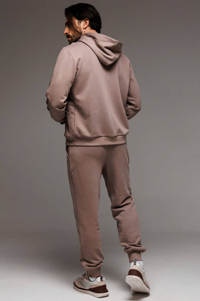 Повседневный спортивный костюм из трикотажа: худи и брюки с принтом GO M3023zp/04-03 - фото 5