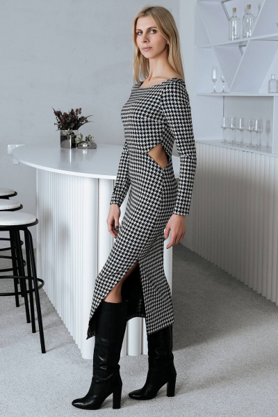 Платье прилегающего силуэта из плотной эластичной ткани с разрезами BUNABOUTIQUE 2079 - фото 3