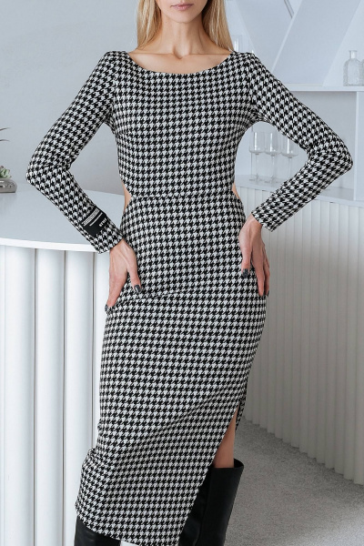 Платье прилегающего силуэта из плотной эластичной ткани с разрезами BUNABOUTIQUE 2079 - фото 2