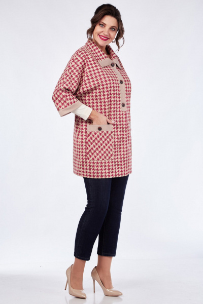 Блузон прямой с накладными карманами Matini 4.1626/1 красный+беж - фото 15