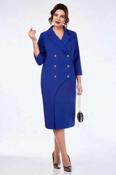 Платье в стиле жакета с двубортной застежкой в демисезон Matini 3.1677 василек - фото 6