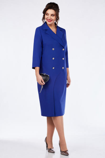 Платье в стиле жакета с двубортной застежкой в демисезон Matini 3.1677 василек - фото 2