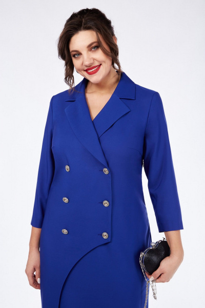 Платье в стиле жакета с двубортной застежкой в демисезон Matini 3.1677 василек - фото 7