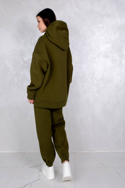 Брюки и свитшот костюм из трикотажа с начесом Patriciа 01-5720 хаки - фото 7