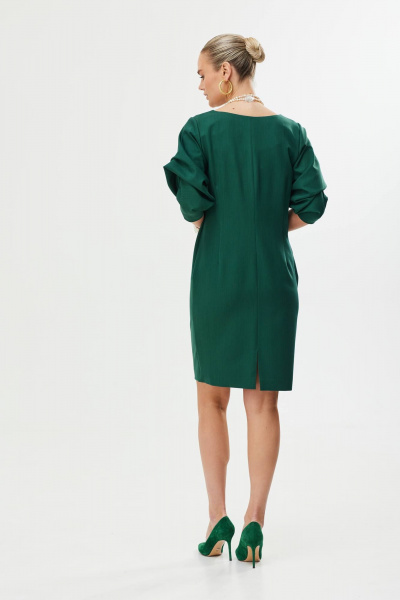 Демисезонное платье прямого силуэта с боковыми карманами Твой имидж 1731 хвоя - фото 7