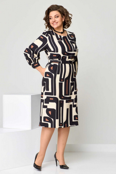 Платье свободного силуэта из плательной ткани с карманами Асолия 2652 - фото 4