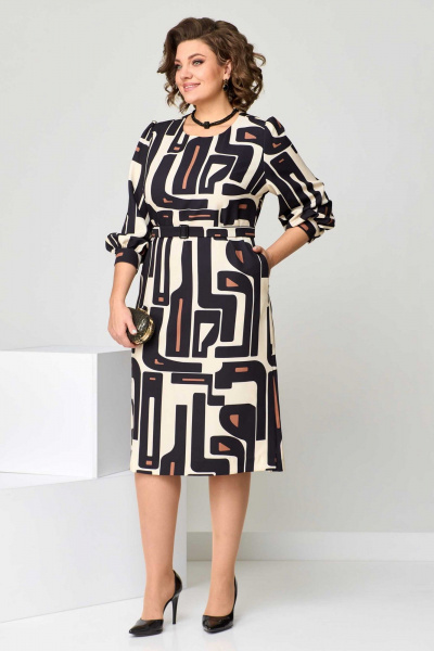 Платье свободного силуэта из плательной ткани с карманами Асолия 2652 - фото 1