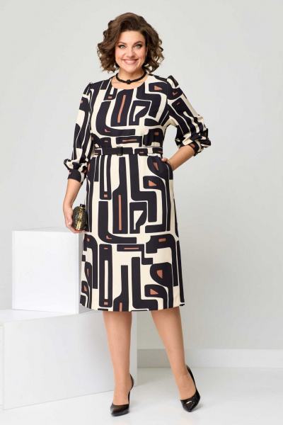 Платье свободного силуэта из плательной ткани с карманами Асолия 2652 - фото 2