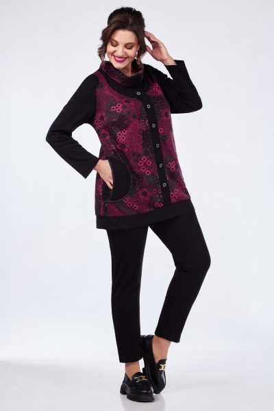 Джемпер женский трикотажный прямой без застежки Matini 4.727/1 фуксия - фото 11