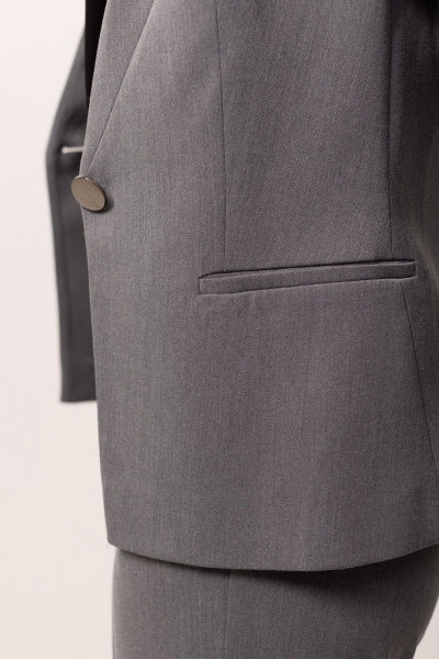 Деловой костюм с жакетом и брюками из текстиля Golden Valley 6172-1 серый - фото 4