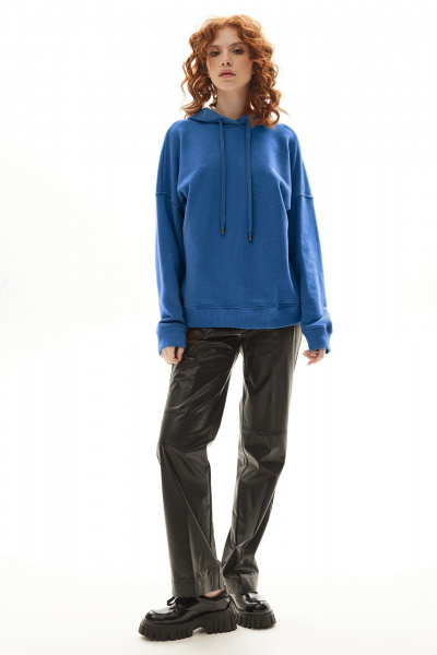 Оверсайз блузон с капюшоном и брюки с карманами Golden Valley 6523 синий - фото 1
