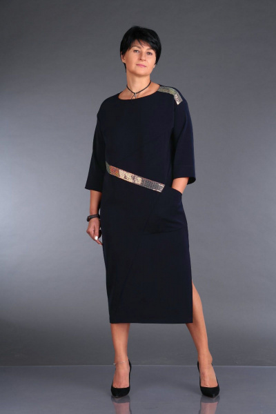 Платье ZigzagStyle 357 темно-синий - фото 1