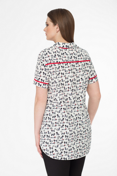 Блуза классическая из текстиля для повседневного стиля Медея и К 1838 собачки - фото 2