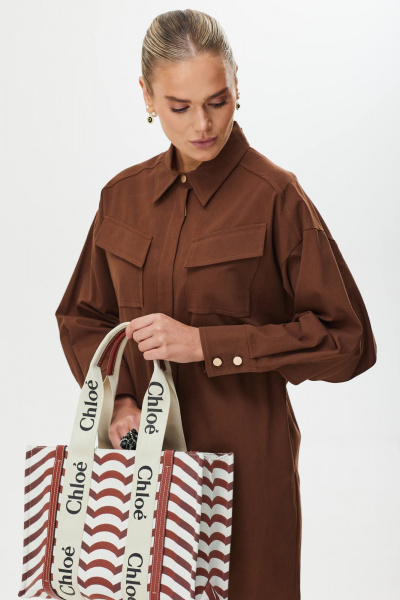 Платье прямого силуэта со спущенной линией плеча Твой имидж 1560 шоколад - фото 5