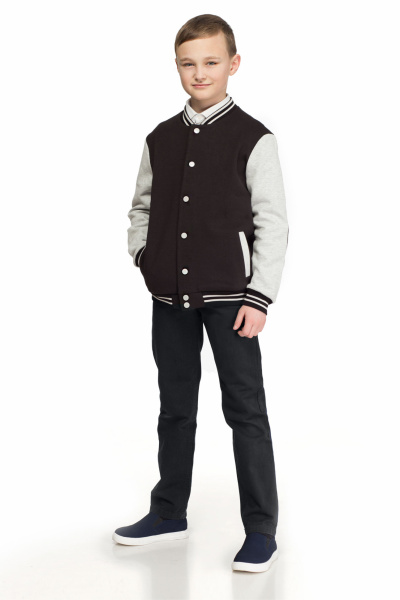 Брюки прямые из текстиля с регуляторами по талии Panda Kids 317860-122 Темно-синий - фото 1