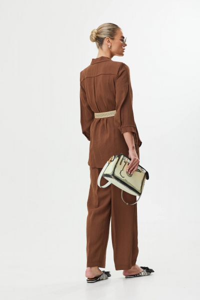 Брюки, жакет Твой имидж 1584 шоколад - фото 9