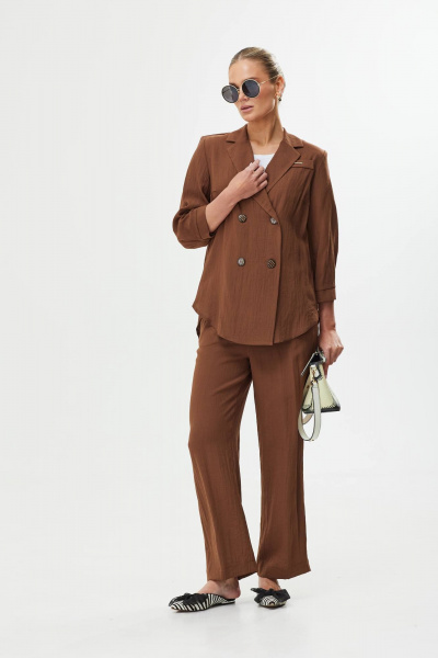 Брюки, жакет Твой имидж 1584 шоколад - фото 8