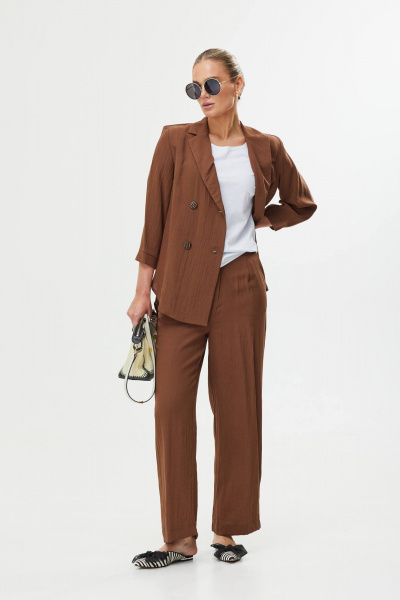 Брюки, жакет Твой имидж 1584 шоколад - фото 4