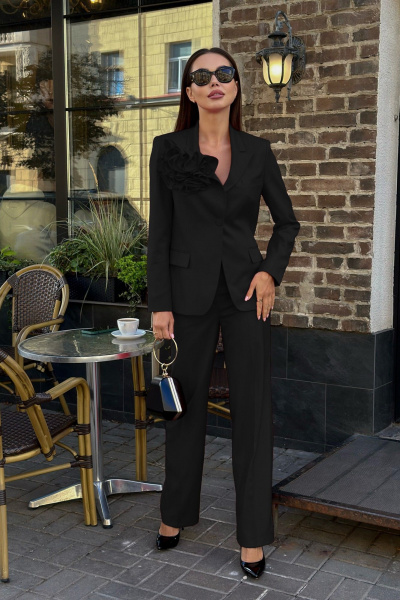 Деловой костюм жакет и брюки прямого кроя из текстиля Temper 134 - фото 6