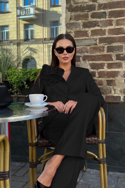 Деловой костюм жакет и брюки прямого кроя из текстиля Temper 134 - фото 3