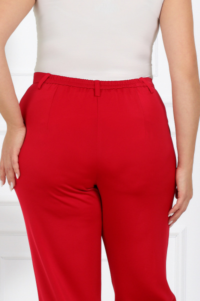 Комплект брюк и длинной туники из сатина для больших размеров Ninele 5990 красный - фото 5