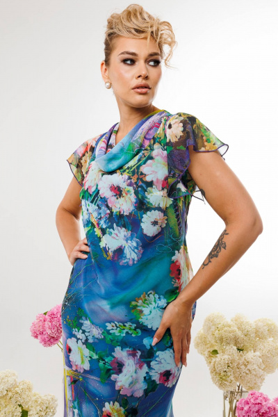 Жакет, платье Мода Юрс 2823 голубой - фото 6