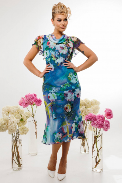 Жакет, платье Мода Юрс 2823 голубой - фото 5