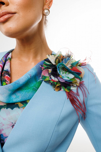 Жакет, платье Мода Юрс 2823 голубой - фото 3