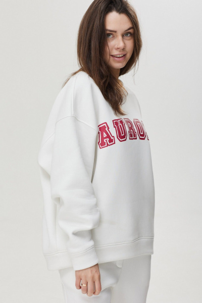 Свитшот свободного силуэта из футерованного трикотажа MG Wear 2126 экрю - фото 3