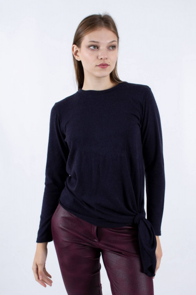 Джемпер прямого силуэта из трикотажа с узлом Mita ЖМ1166 синий - фото 2