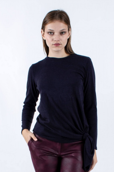 Джемпер прямого силуэта из трикотажа с узлом Mita ЖМ1166 синий - фото 1
