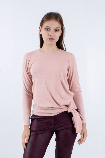 Джемпер прямого силуэта из трикотажа с узлом Mita ЖМ1166 розовый - фото 1